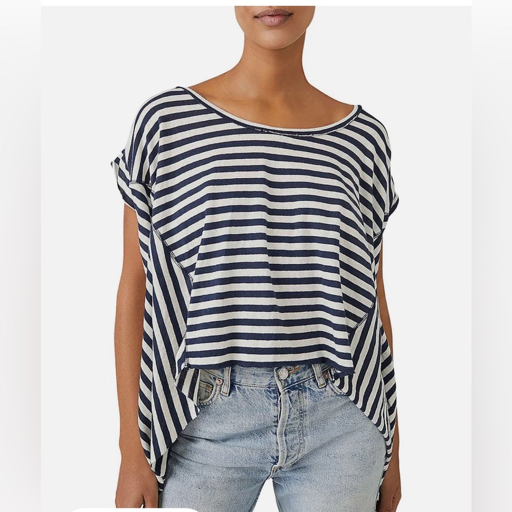 WE THE FREE BLUE STRIPED TOP